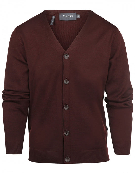 Maerz Klassische Strickjacke mit Knöpfen | Rot