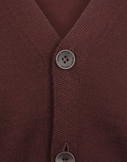 Maerz Klassische Strickjacke mit Knöpfen | Rot