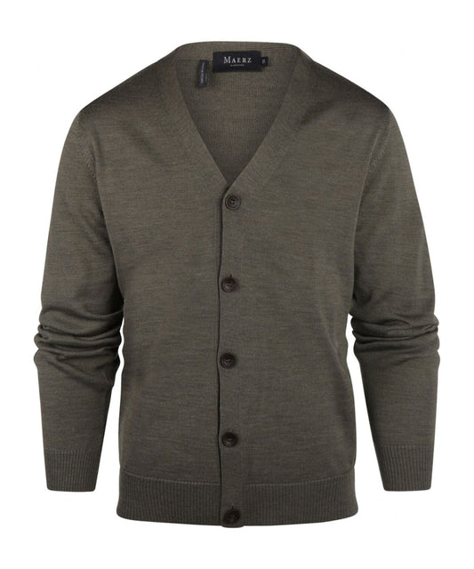 Maerz klassische Strickjacke mit Knöpfen | Grün