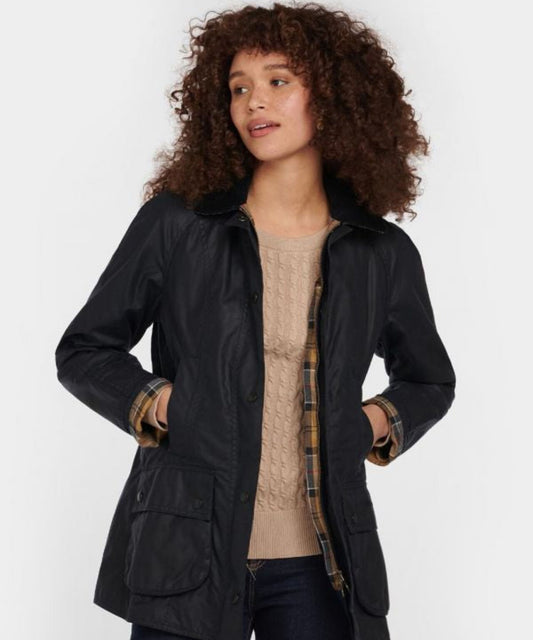 Barbour Classic Beadnell Wachsjacke für Damen | Marineblau