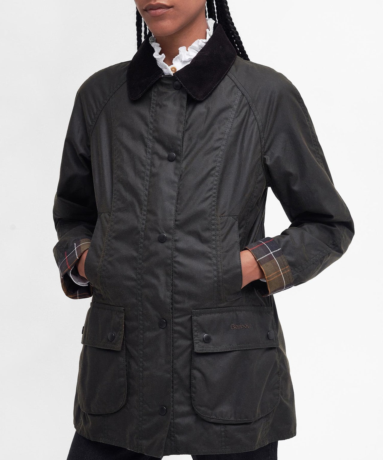 Barbour Classic Beadnell Wachsjacke für Damen | Oliv