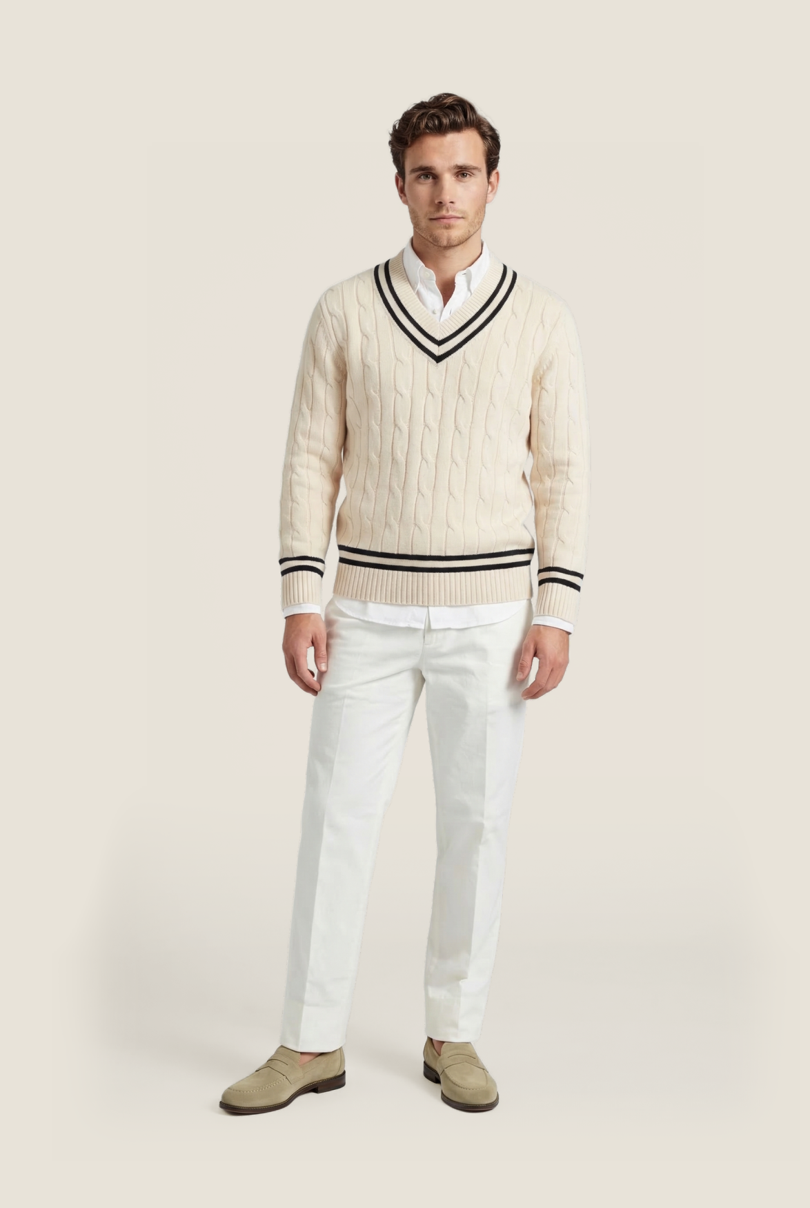 Cricket Pullover v-neck | White