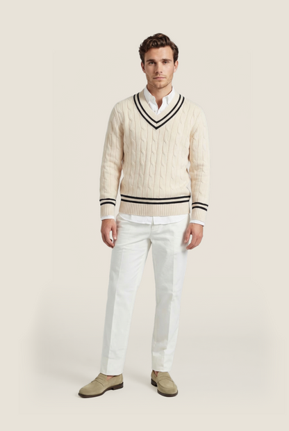 Cricket Pullover v-neck | White