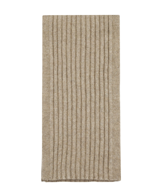Gerippter Schal aus Merinowollmischung 165x16 | Beige
