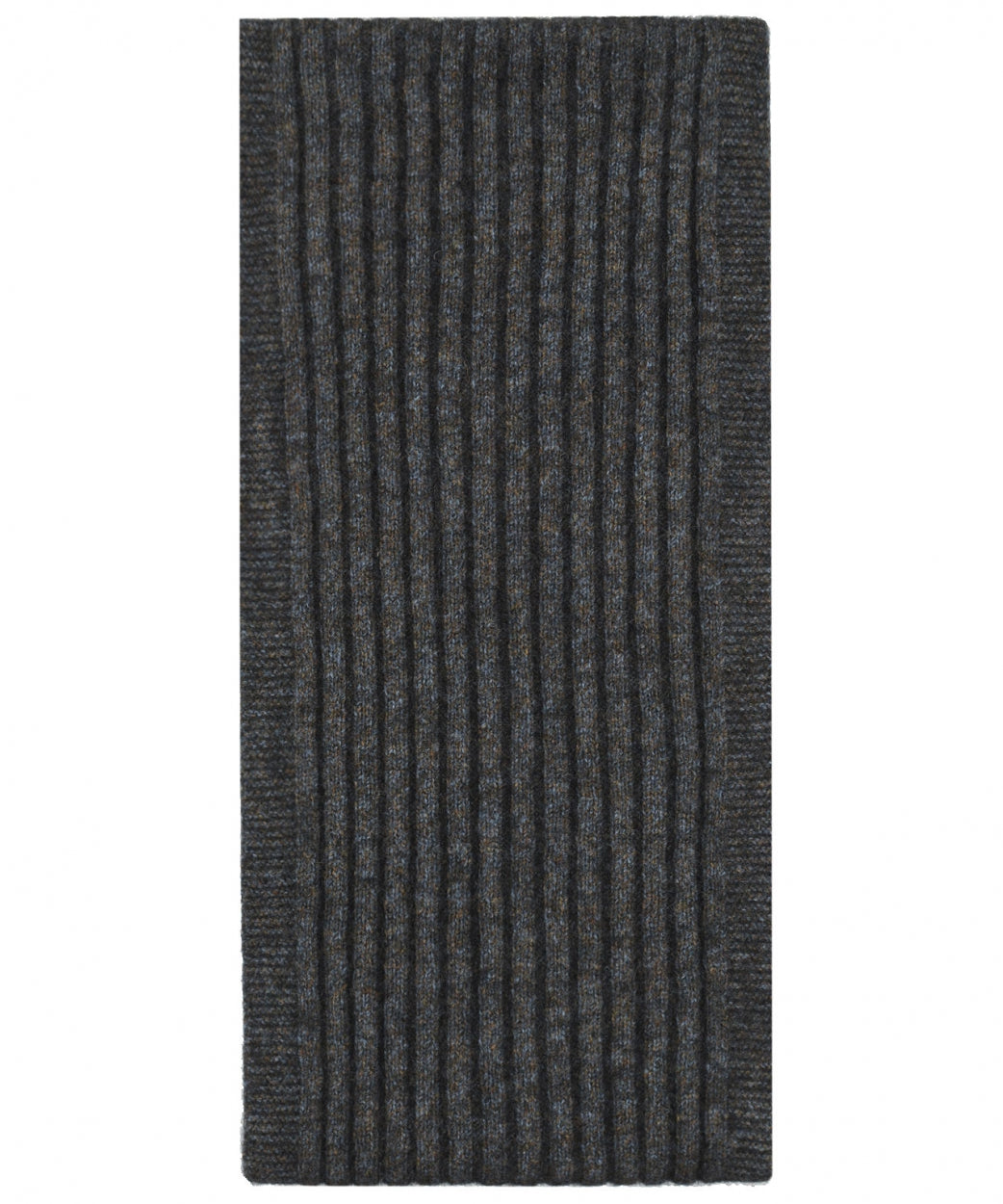 Gerippter Schal aus Merinowollmischung 165x16 | Braun