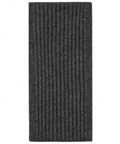Gerippter Schal aus Merinowollmischung 165x16 | Braun