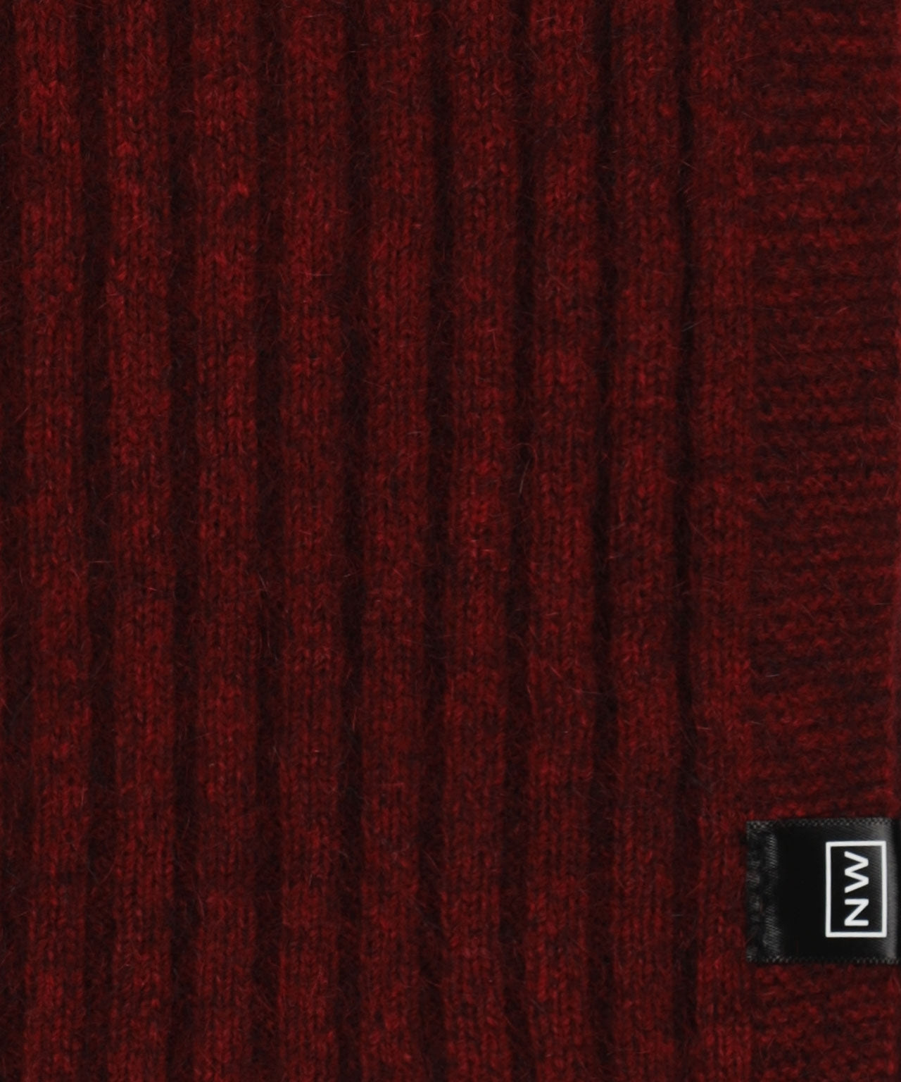 Gerippter Schal aus Merinowollmischung 165x16 | Rot