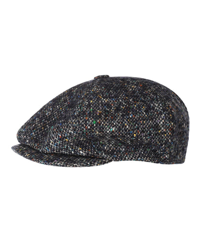 Tweed-Ballonkappe | Blau