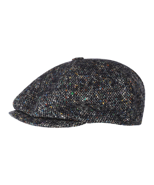 Tweed-Ballonkappe | Blau