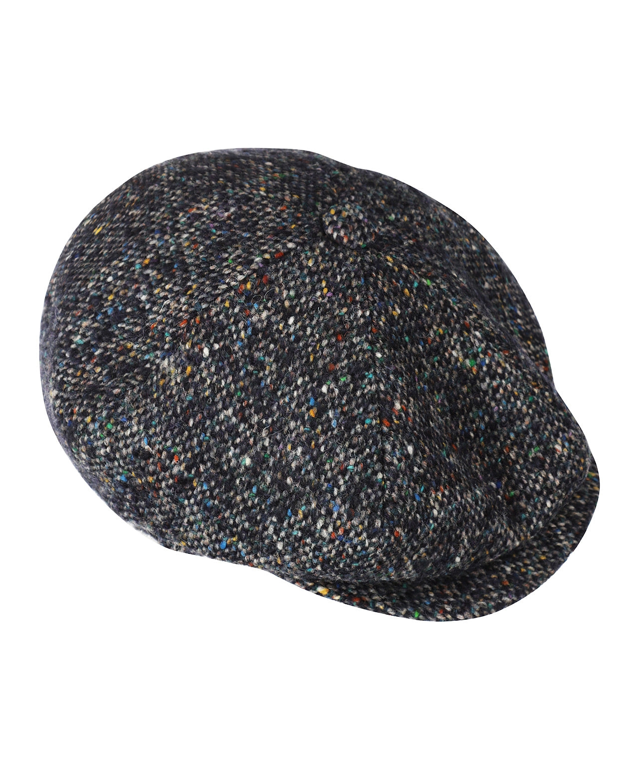 Tweed-Ballonkappe | Blau