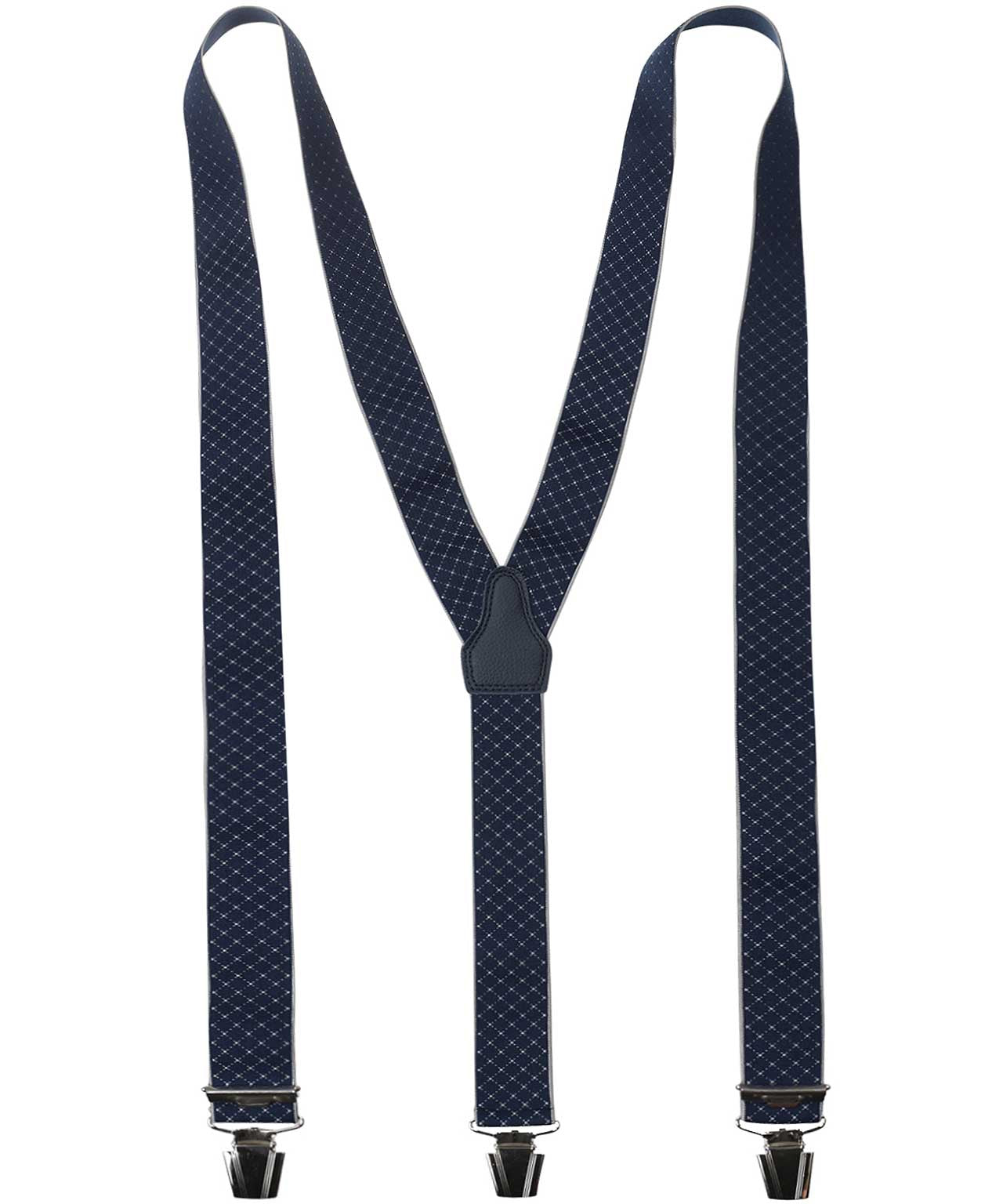 Bretels Clips Design | Navy Ruit Fijn