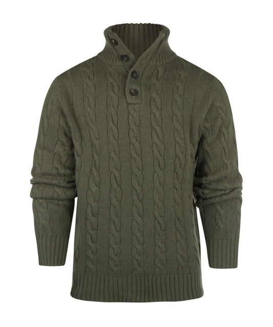 Polo-Pullover aus Kaschmir-Merinowolle | Grün