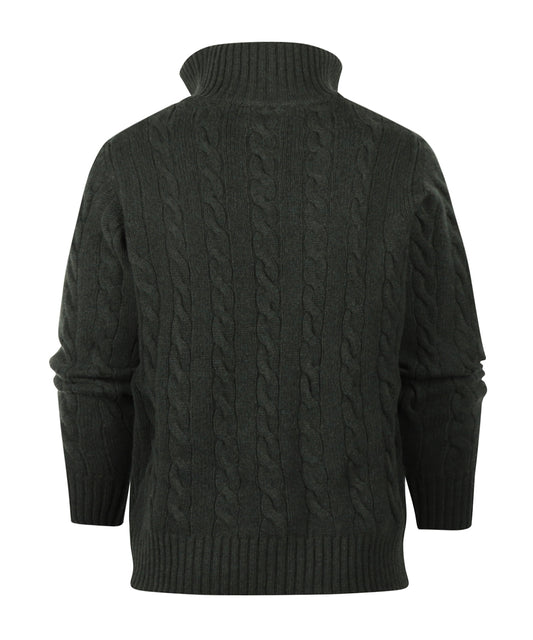 Polo-Pullover aus Kaschmir-Merinowolle | Grün
