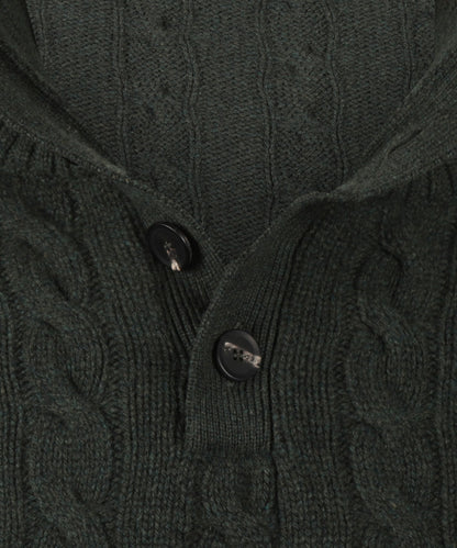 Sweater polo cashmere merino wool | Green