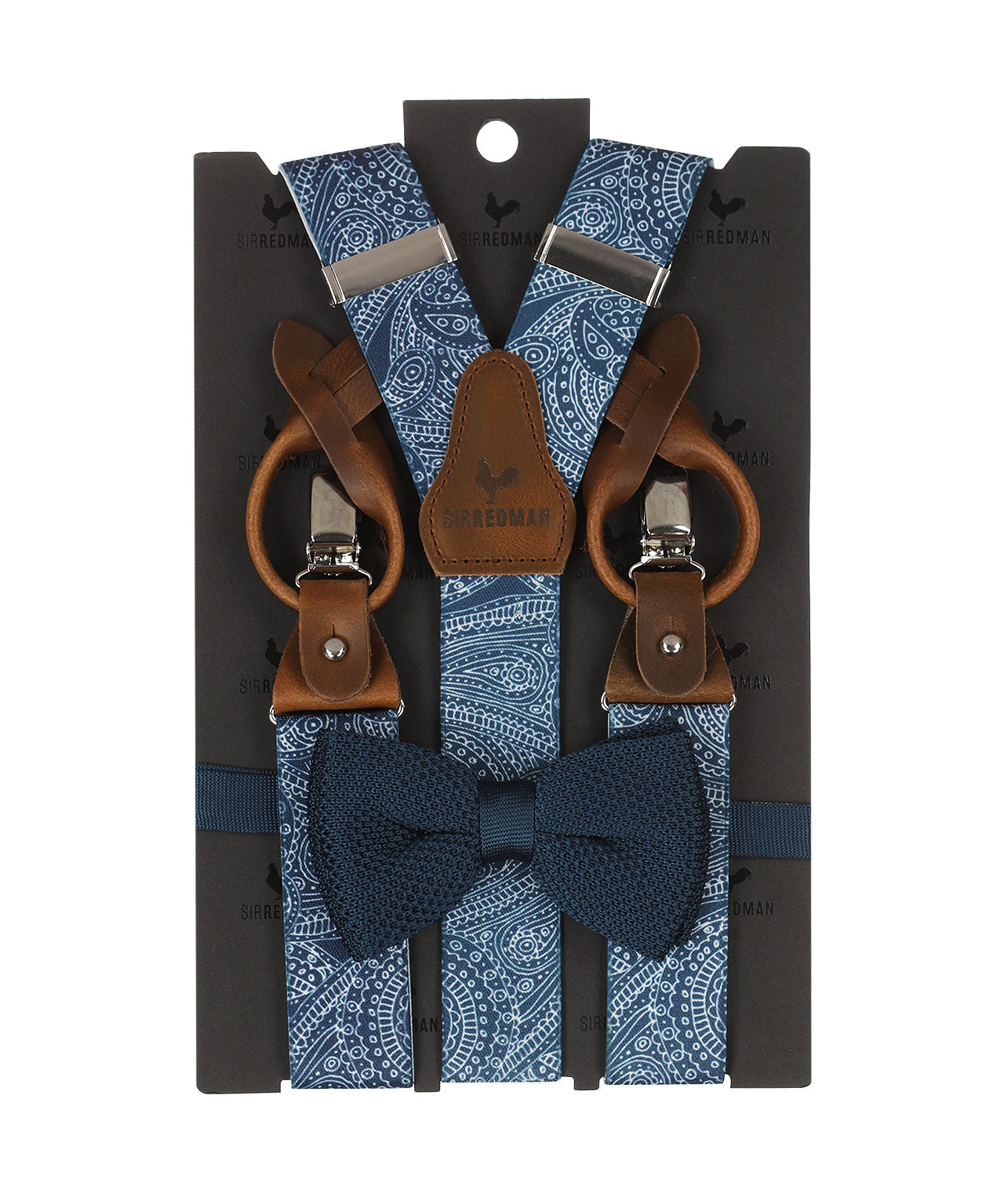 Bretel/Strik combi | Paisley sketch blauw