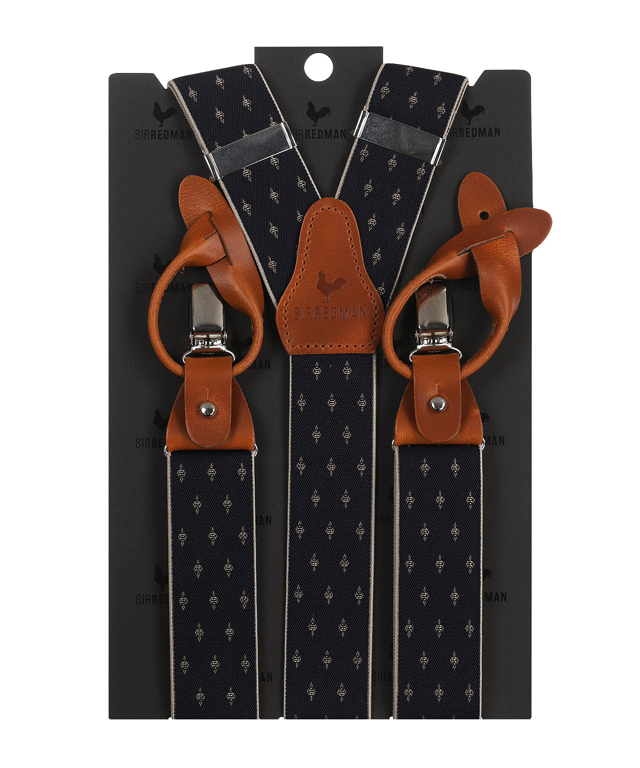 Luxuriöse Lederhosenträger mit Clips und Laschen | Blau