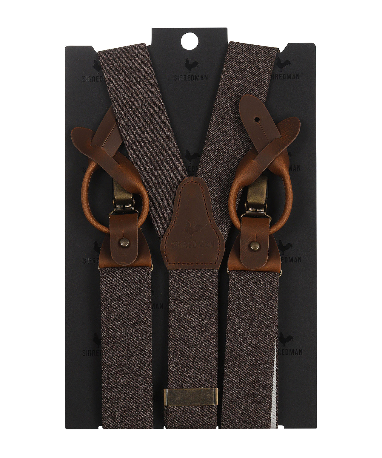Luxuriöse Lederhosenträger mit Clips und Laschen | Braun
