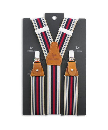 Luxuriöse Lederhosenträger mit Clips und Laschen | Weiß