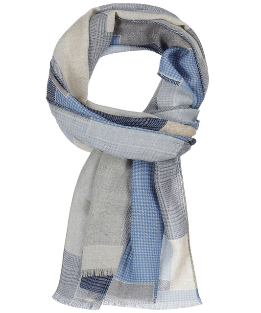 Patchwork-Wollschal | Blau