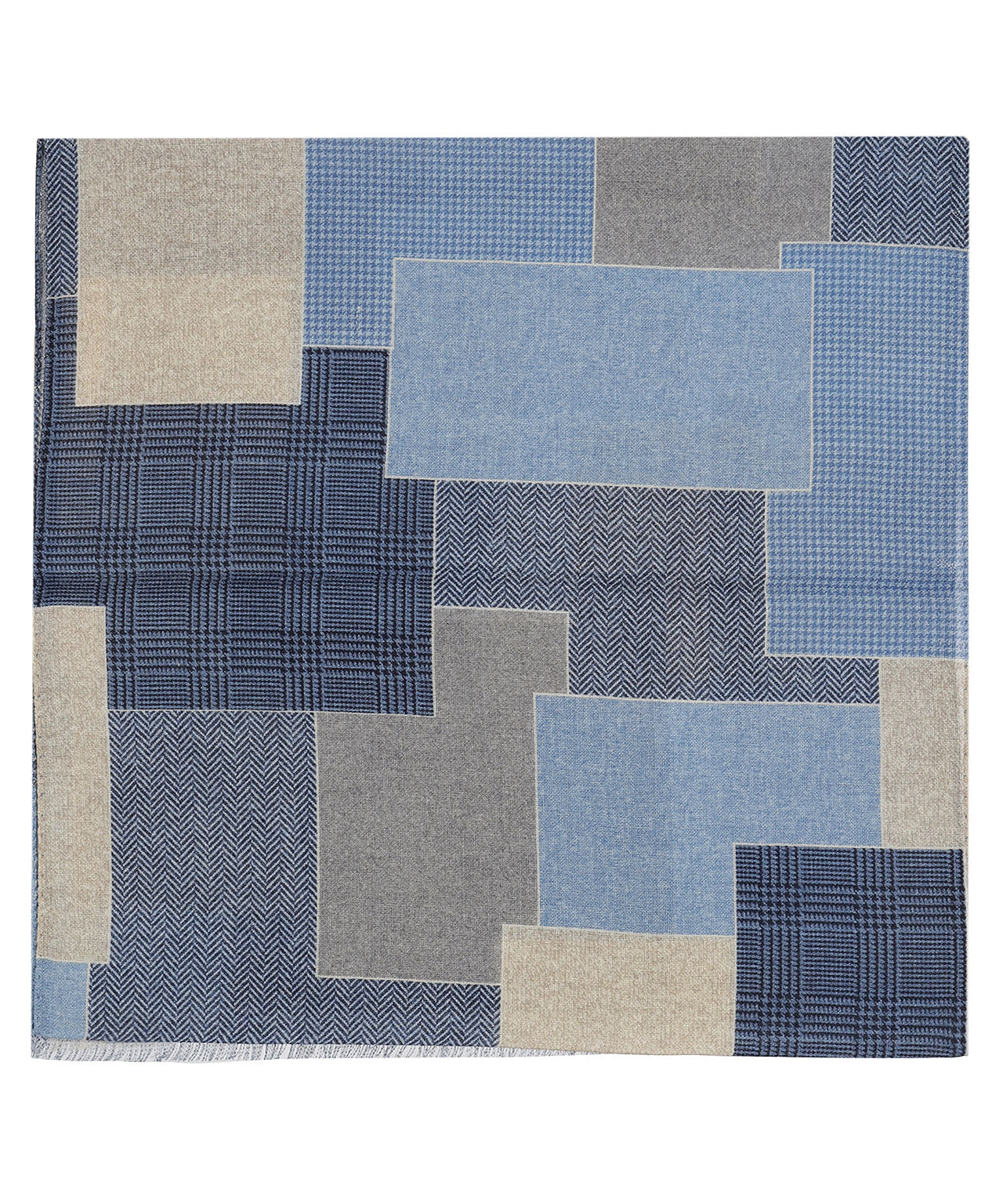 Scarf Patchwork Wool | Blue