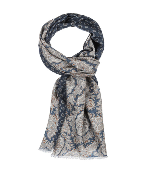 Thin wool scarf | Blue