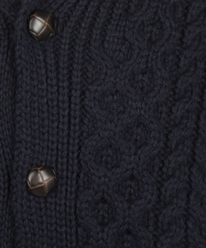 Irische Zopfstrickjacke | Marineblau
