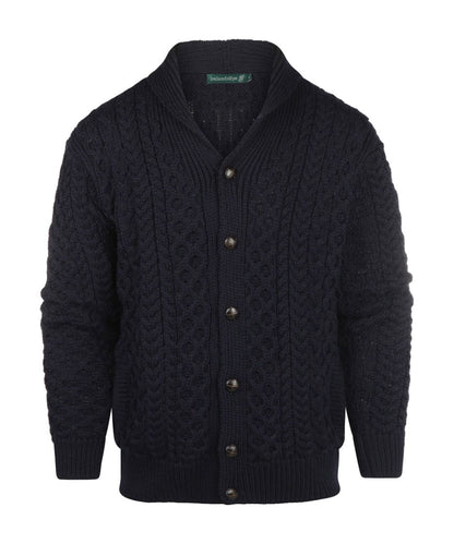 Irische Zopfstrickjacke | Marineblau