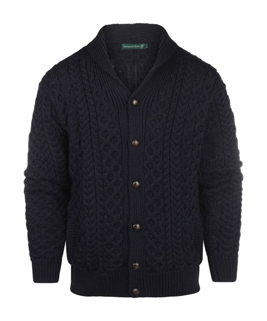 Irische Zopfstrickjacke | Marineblau