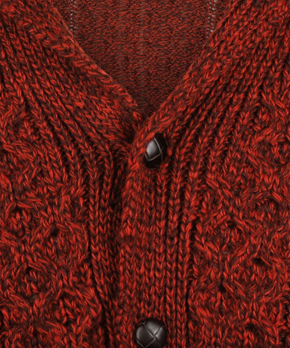 Knot Cable Cardigan from Ireland | Bordeaux Red