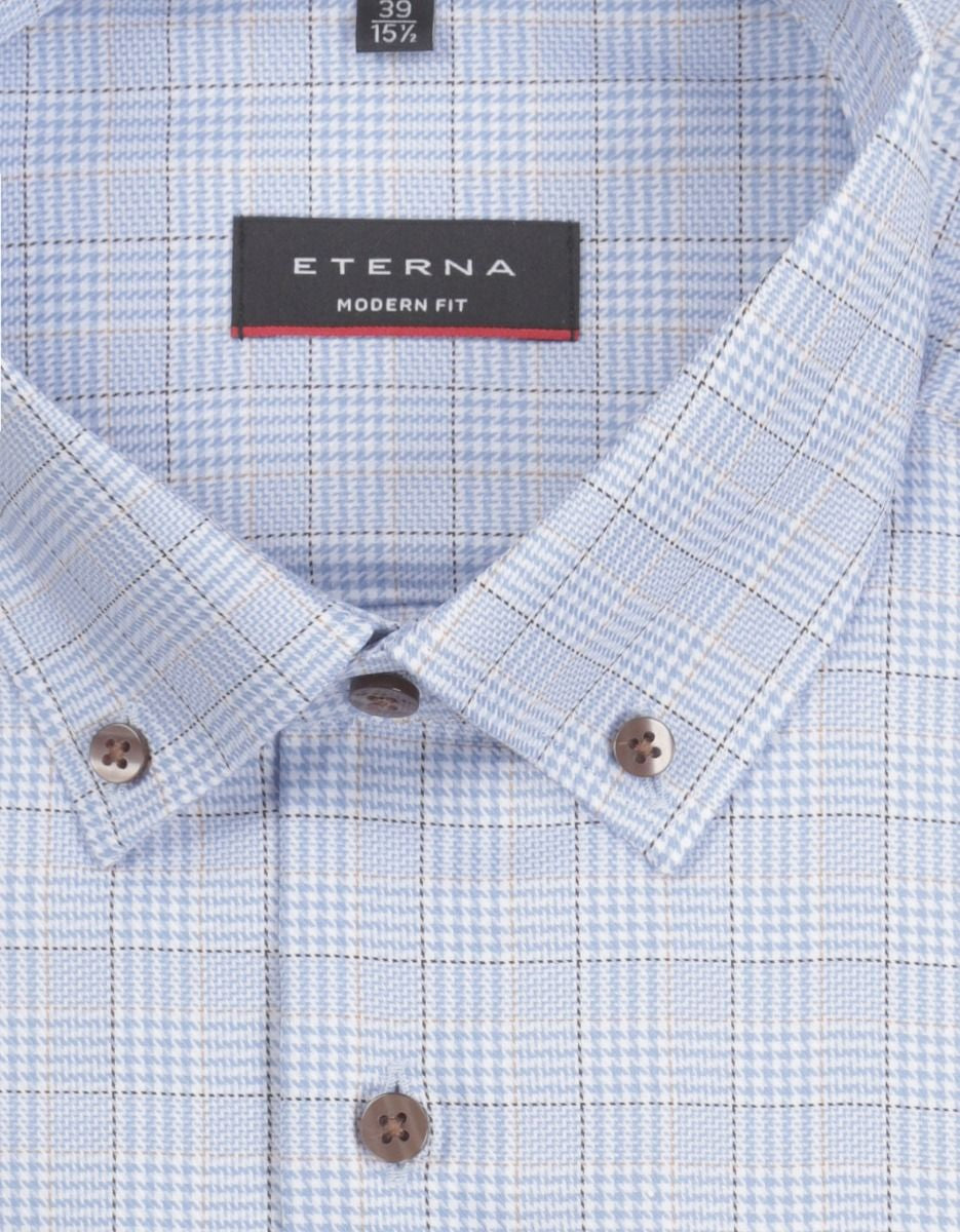 Shirt checked button down | Blue
