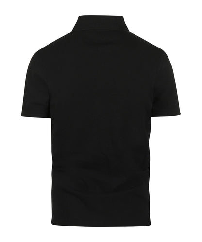 Kurzärmeliges Piqué-Poloshirt | Schwarz