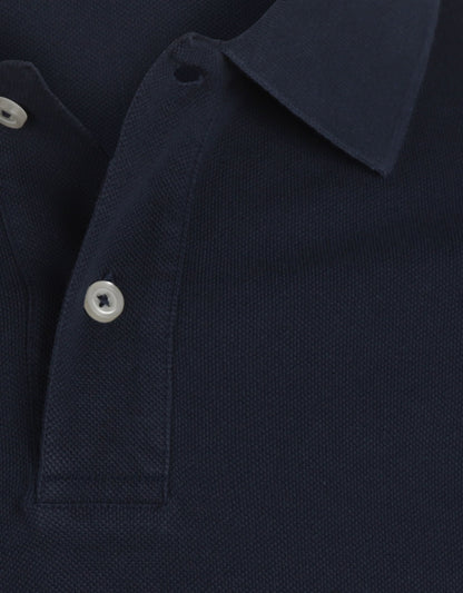 Kurzärmeliges Piqué-Poloshirt | Marineblau