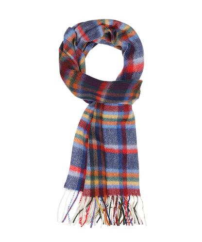 Sjaal Wol/Cashmere 30X190 | Blauw Groen Multi