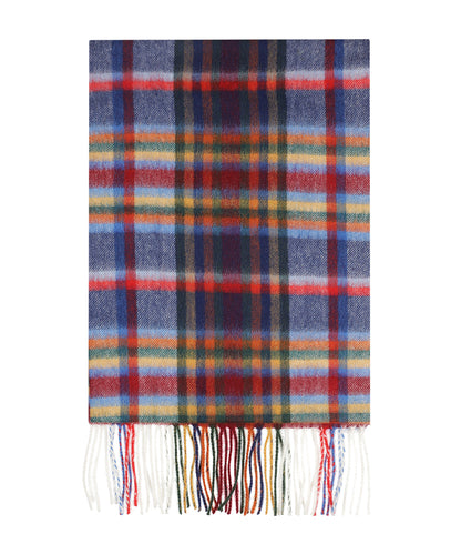 Sjaal Wol/Cashmere 30X190 | Blauw Groen Multi