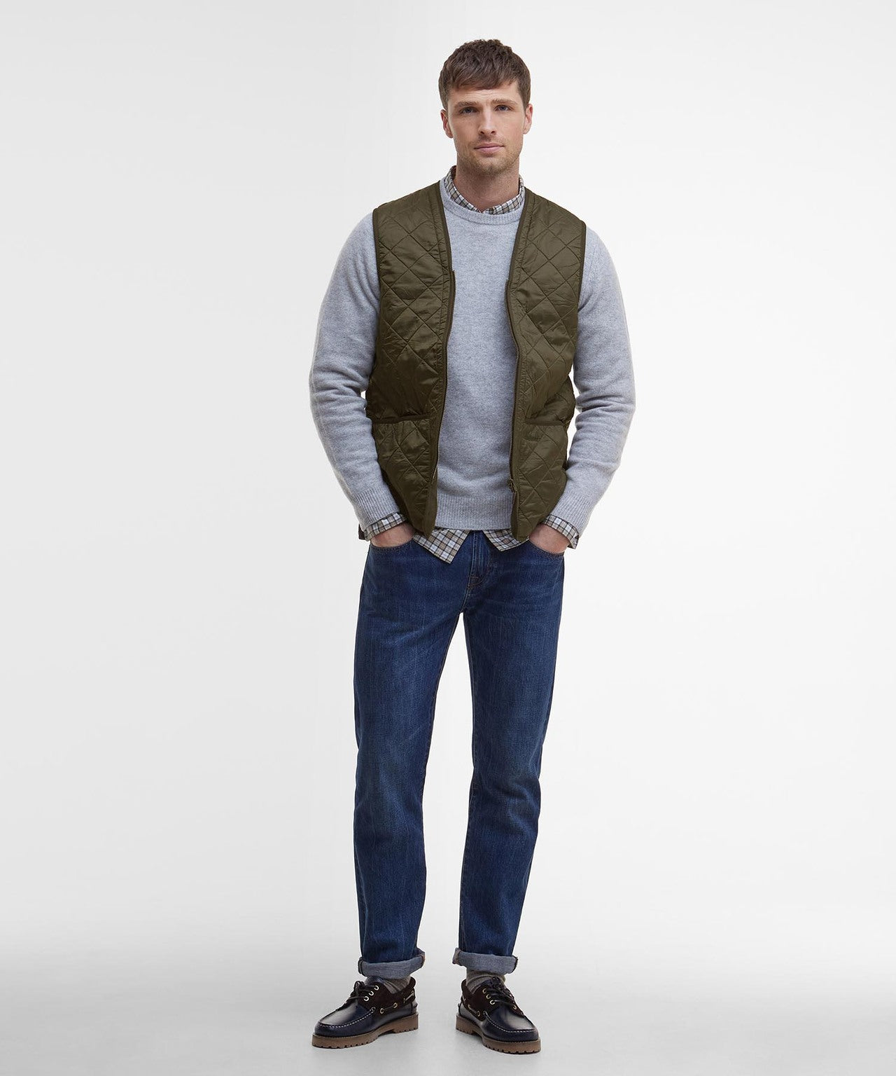 Barbour Polarquilt Zip-in Liner Bodywarmer | Oliv
