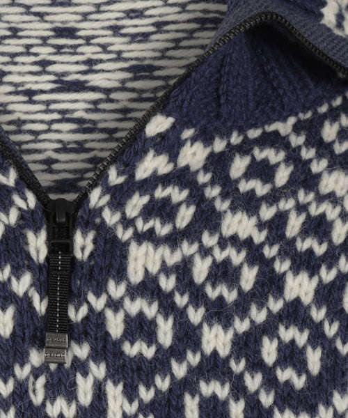 Sweater Svalbard high zip | Navy Blue