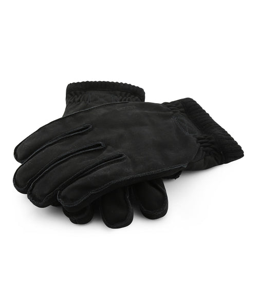 Soft Leather Nubuck Glove | Black