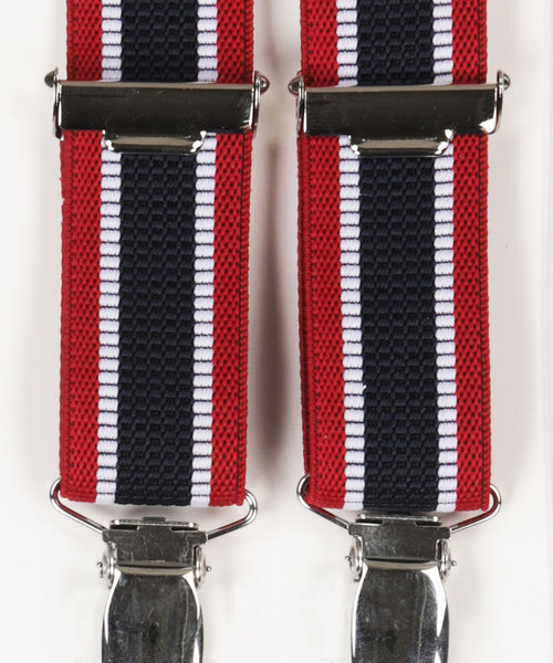 Narrow Braces with Clips | Red