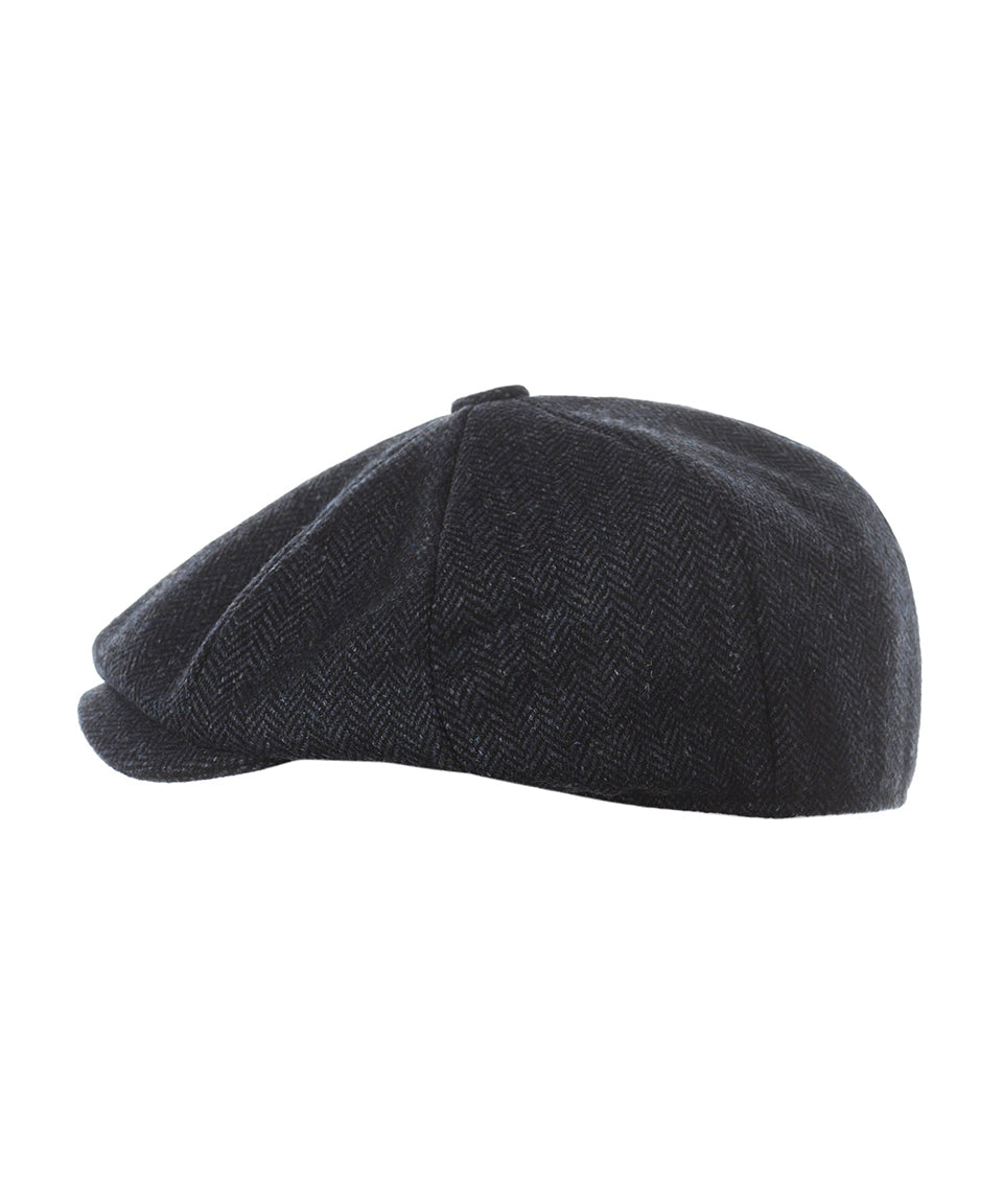 Baker boy Cap Tweed | Blue herringbone