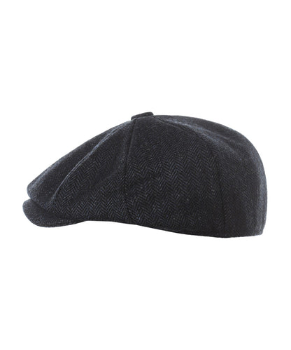 Baker boy Cap Tweed | Blue herringbone