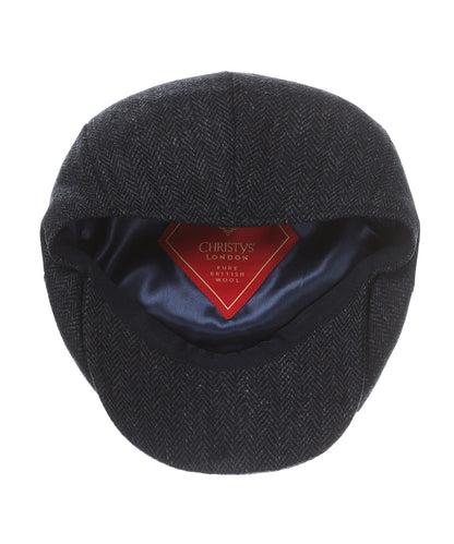 Baker boy Cap Tweed | Blue herringbone
