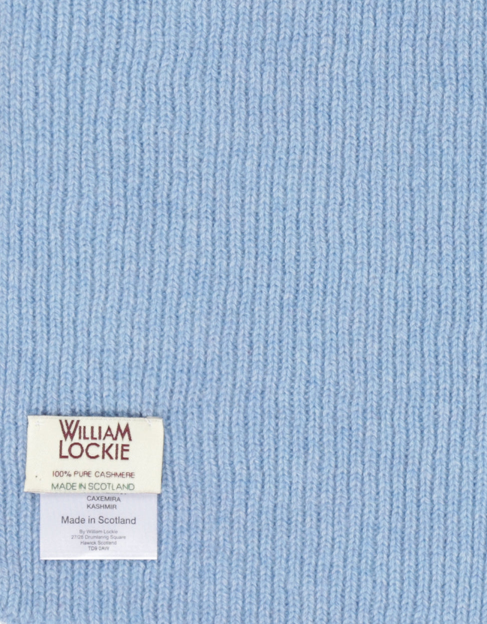 Cashmere Rib Sjaal | Hemel Blauw