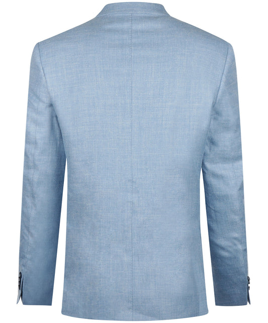Blazer aus Seiden-Leinen-Woll-Mischgewebe | Blau