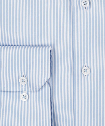 Shirt Katoen | Lichtblauw/Wit mini streep