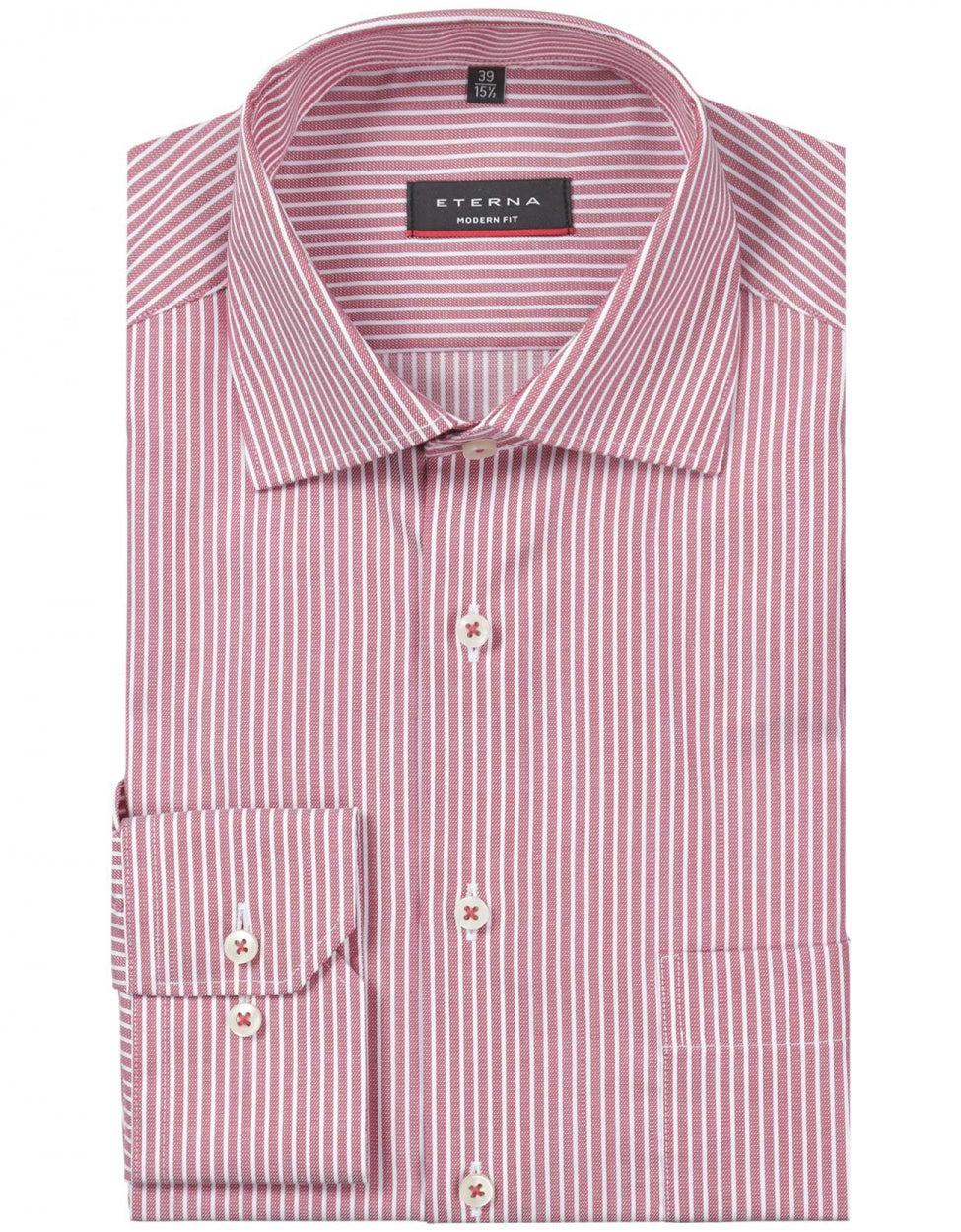 Shirt Katoen | Rood/Wit mini streep