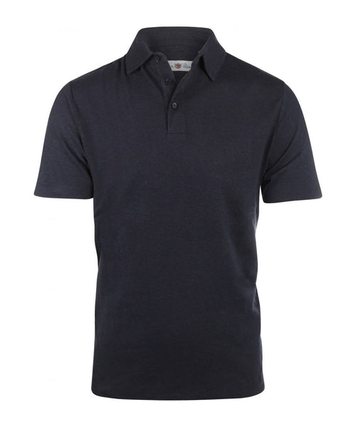 Polo cotton and linen | Navy Blue