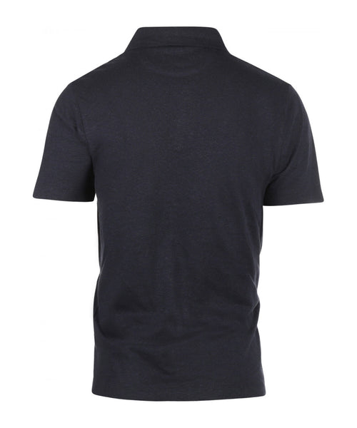 Polo cotton and linen | Navy Blue
