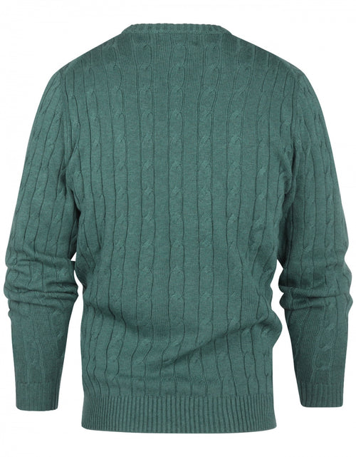 Cable Knit Sweater Cotton/Cashmere Crew Neck | Green