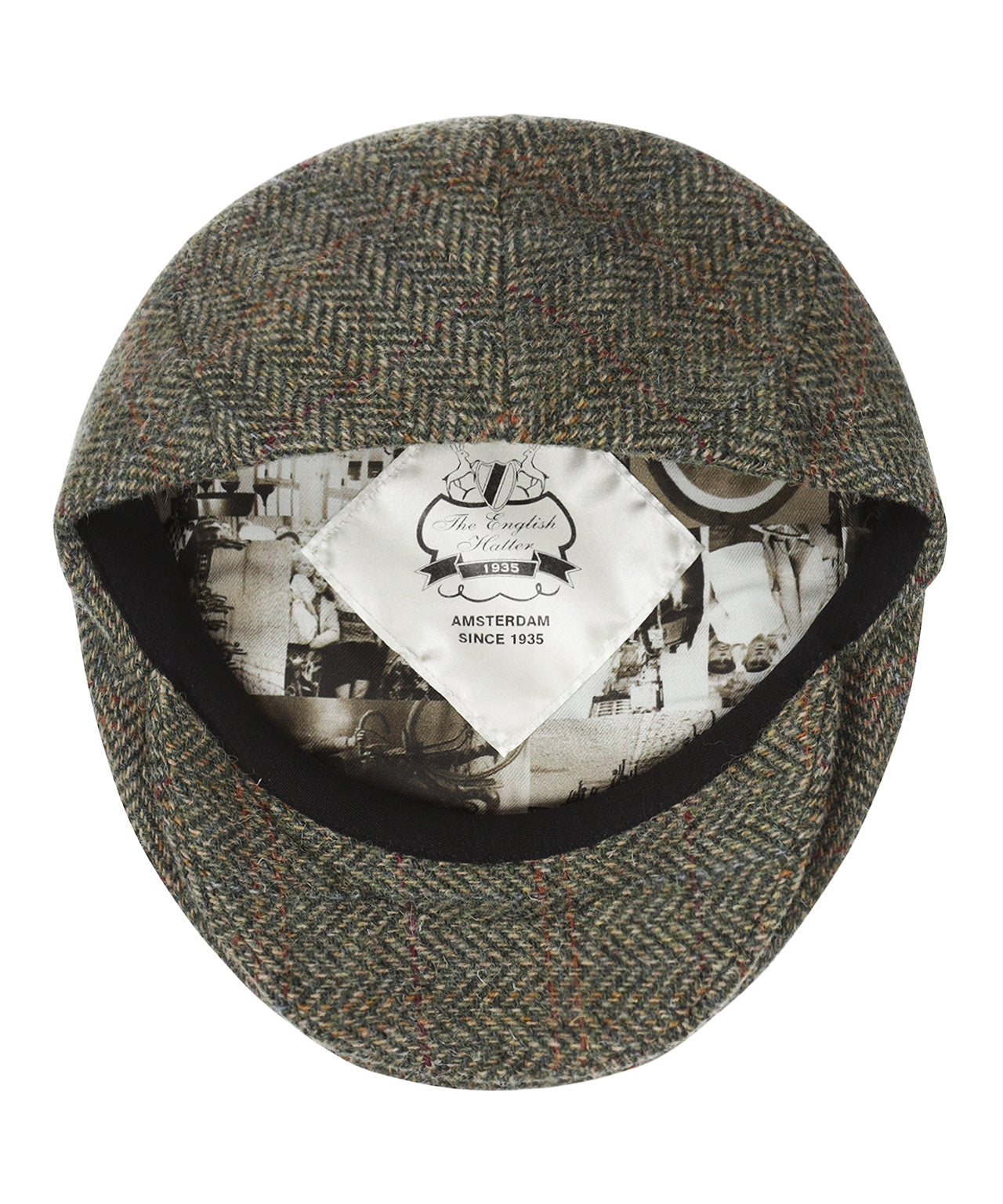 Klassieke Cap | Olive Herringbone Overcheck