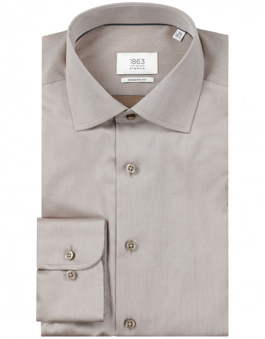 Hemd mit halbgespreiztem Kragen | Beige